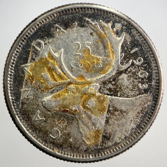 1963 Canada 25 Cents Silver Coin | Fine Collectable Grade | a7254