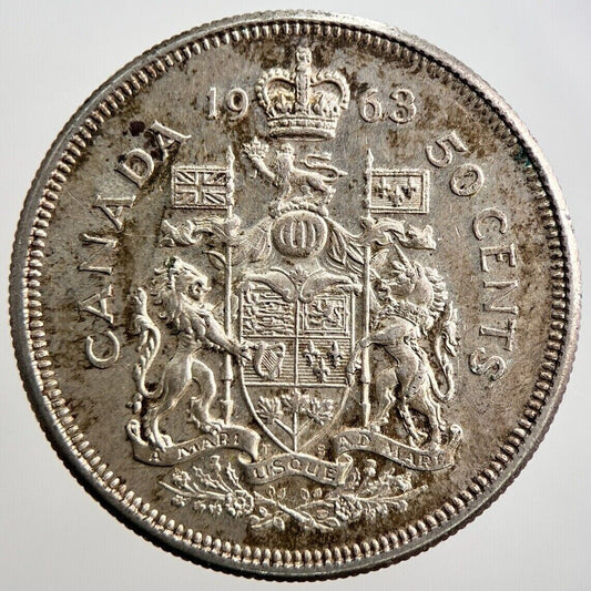 1963 Canadian 50 Cents Silver Coin | Very High Grade | a2636