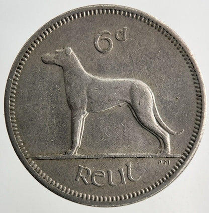 1963 Irish Dog Sixpence Coin | Very High Grade