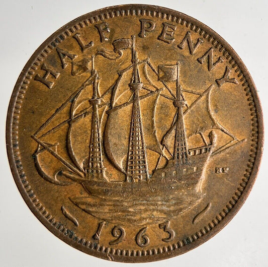 1963 Elizabeth II 2nd Half-Penny Coin | Fine Collectable Grade