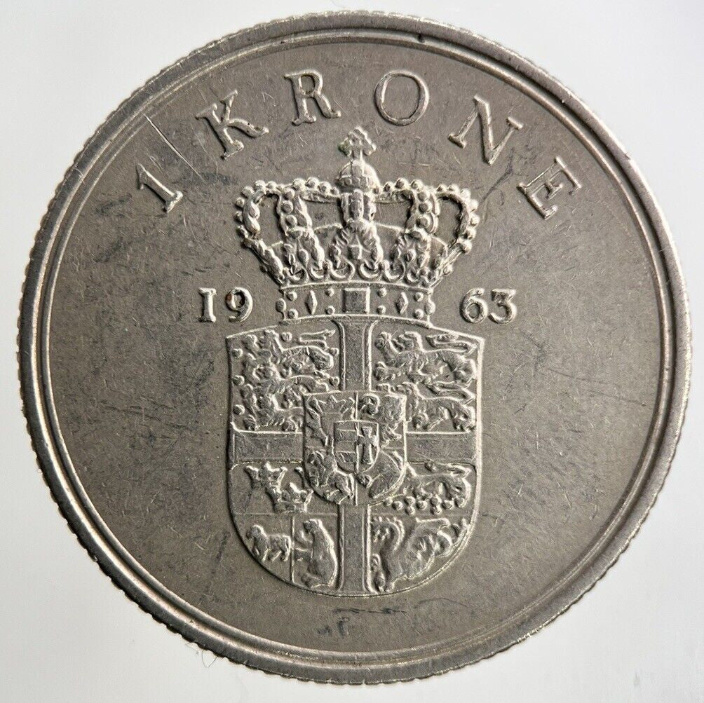 1963 Denmark 1 Krone Coin | Fine Collectable Grade