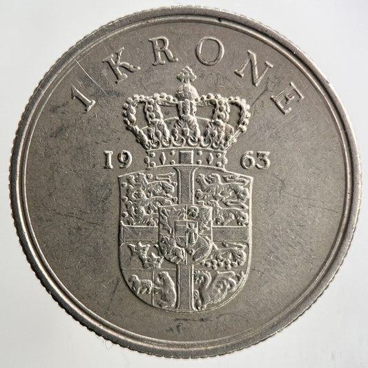 1963 Denmark 1 Krone Coin | Fine Collectable Grade