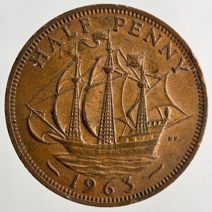 1963 Elizabeth II 2nd Half-Penny Coin | Fine Collectable Grade