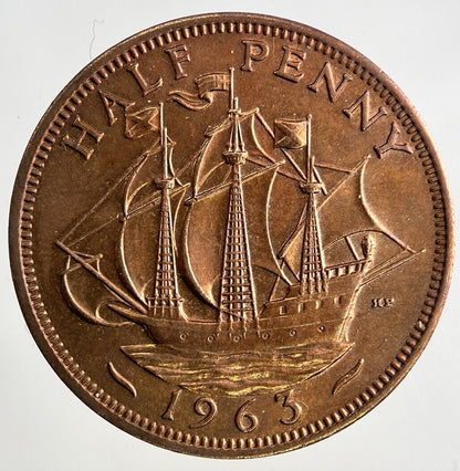 1963 Elizabeth II 2nd Half-Penny Coin | Fine Collectable Grade