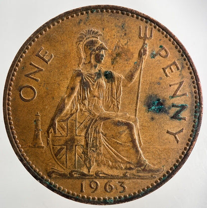 1963 Elizabeth II 2nd One Penny Coin | Fine Collectable Grade