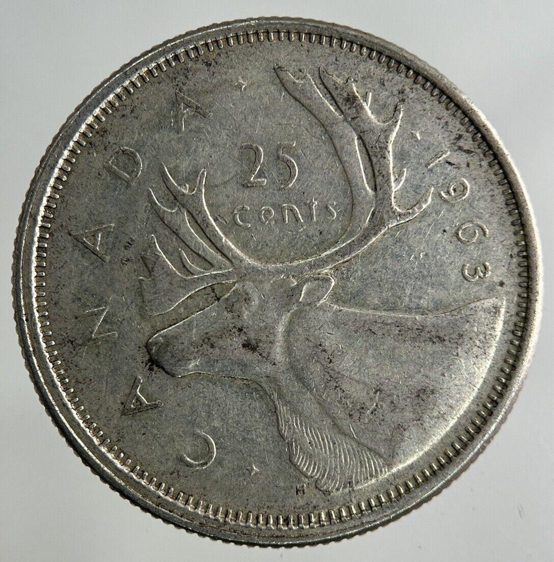 1963 Canada 25 Cents Silver Coin | Fine Collectable Grade