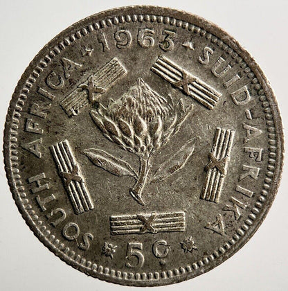 1963 South Africa 5 Cents Silver Coin | Fine Collectable Grade | a3630