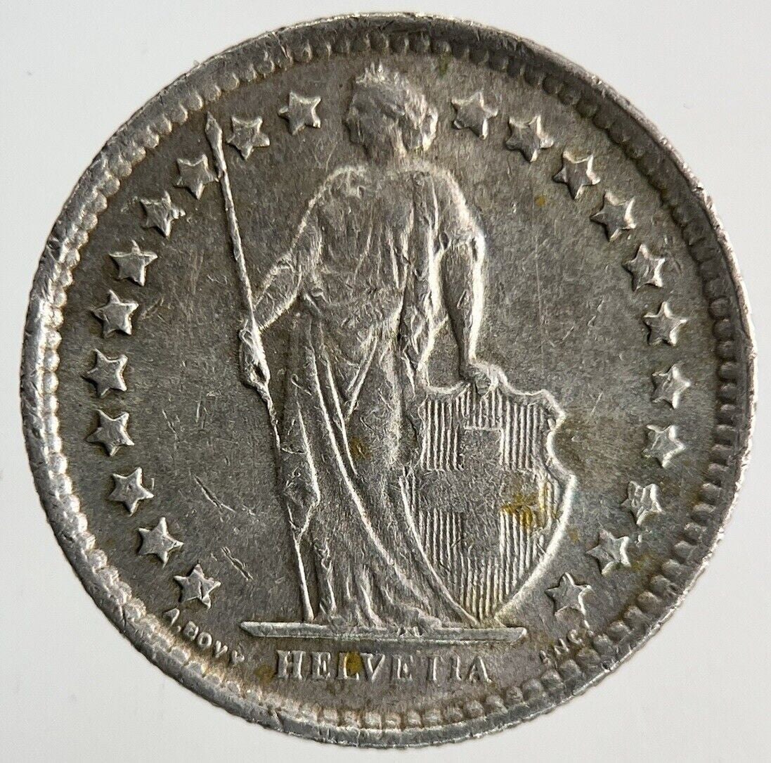 1963 Switzerland Swiss 1/2 Half Franc Silver Coin | Fine Collectable Grade