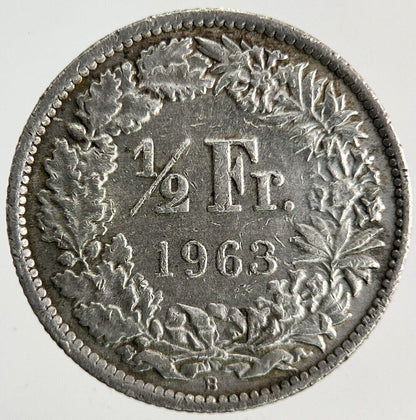 1963 Switzerland Swiss 1/2 Half Franc Silver Coin | Fine Collectable Grade