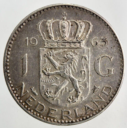 1963 Netherlands 1 Gulden Silver Coin | Very High Grade