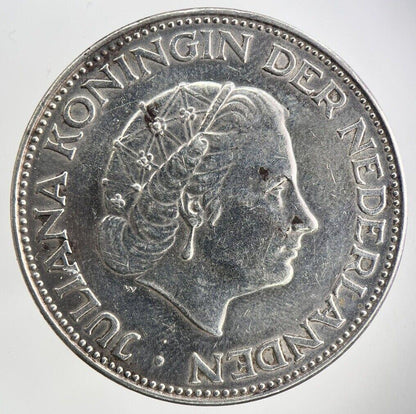 1963 Netherlands 2 1/2 Gulden Silver Coin | Fine Collectable Grade