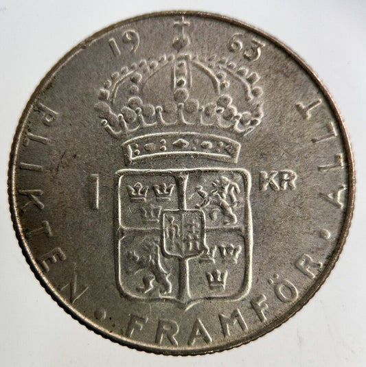 1963 Sweden 1 Krona Silver Coin | Fine Collectable Grade