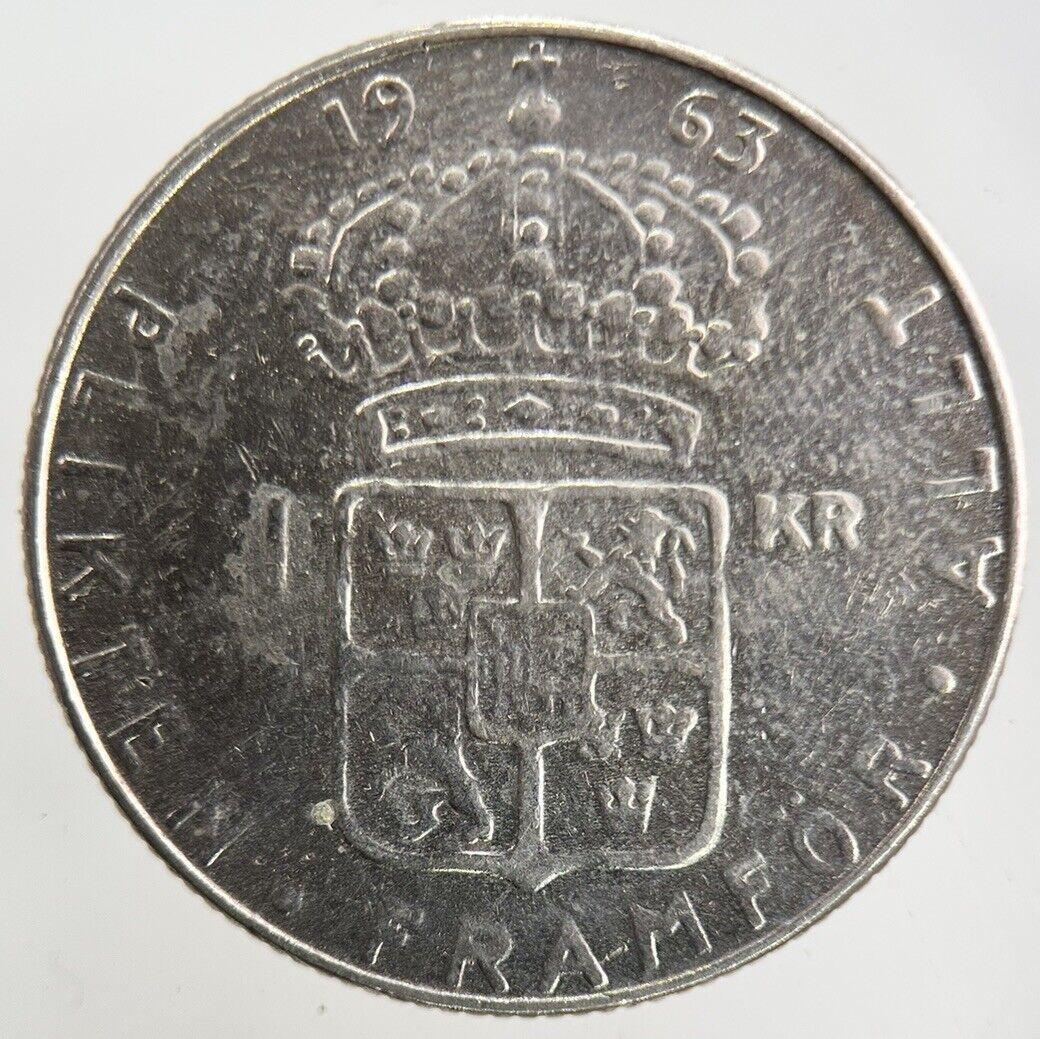 1963 Sweden 1 Krona Silver Coin | Fine Collectable Grade