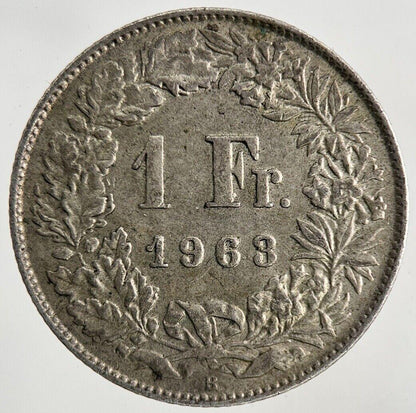 1963 Switzerland Swiss 1 Franc Silver Coin | Very High Grade