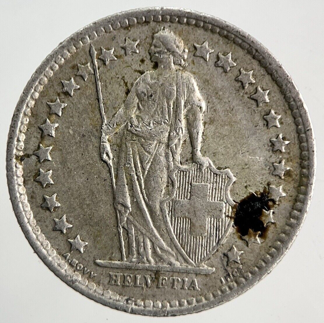 1963 Switzerland Swiss 1/2 Half Franc Silver Coin | Fine Collectable Grade