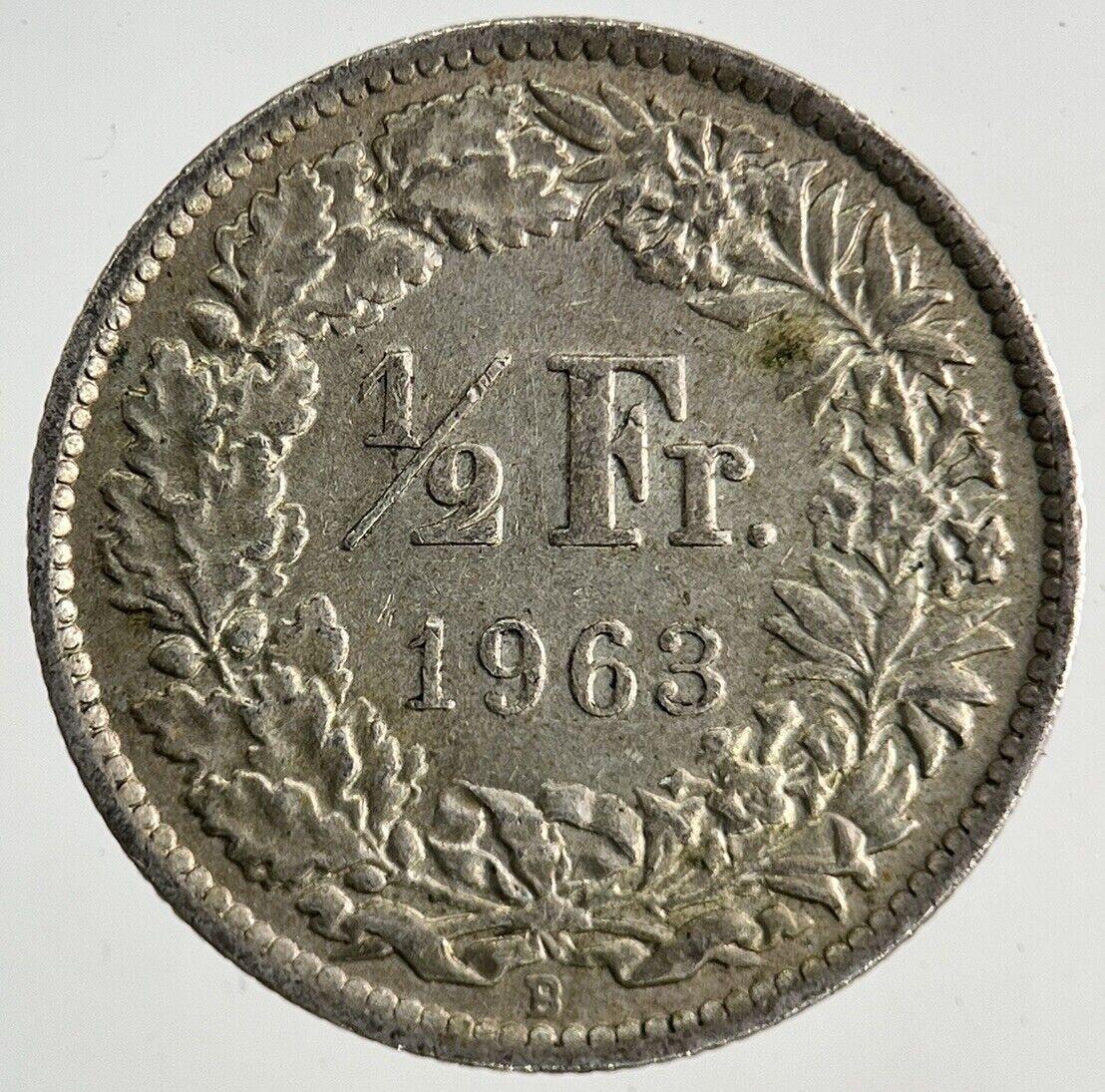 1963 Switzerland Swiss 1/2 Half Franc Silver Coin | Fine Collectable Grade