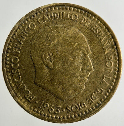 1963 Spain 1 Peseta Coin | Fine Collectable Grade