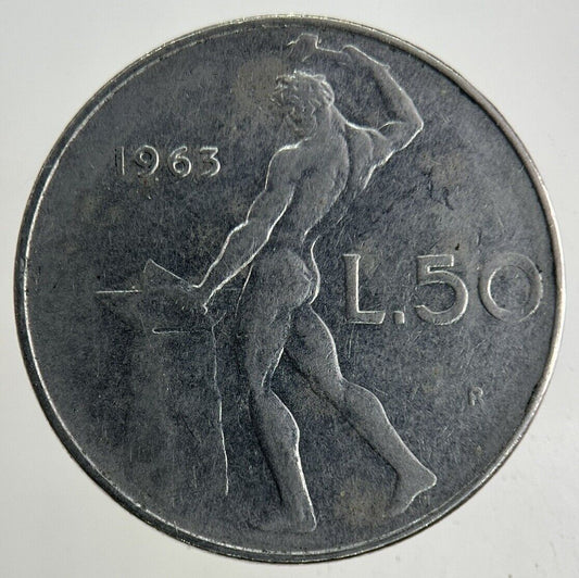 1963 Italy 50 Lira Coin | Fine Collectable Grade
