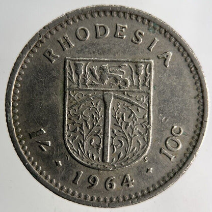 1964 Africa Rhodesia 10c 10 Cents Coin | Fine Collectable Grade