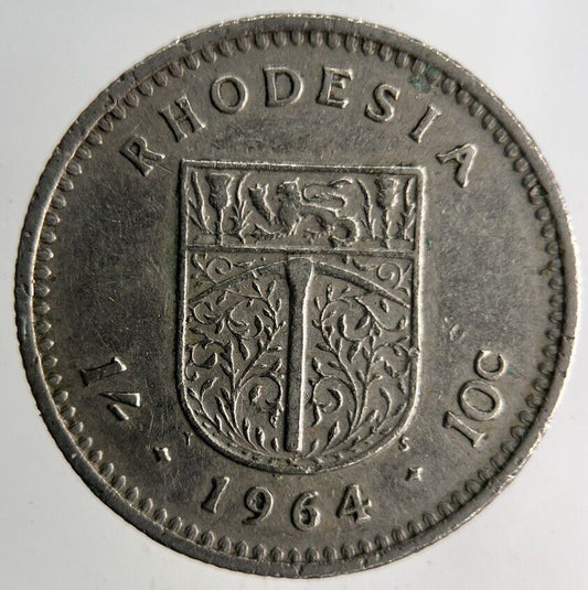 1964 Africa Rhodesia 10c 10 Cents Coin | Fine Collectable Grade