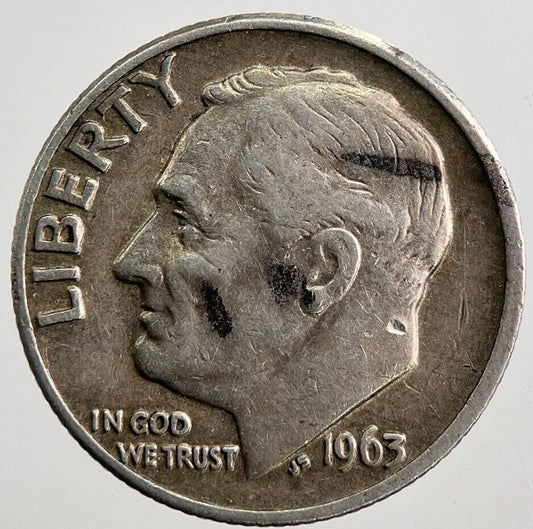 1963-D US USA Roosevelt Dime Silver Coin | Fine Collectable Grade | a7964