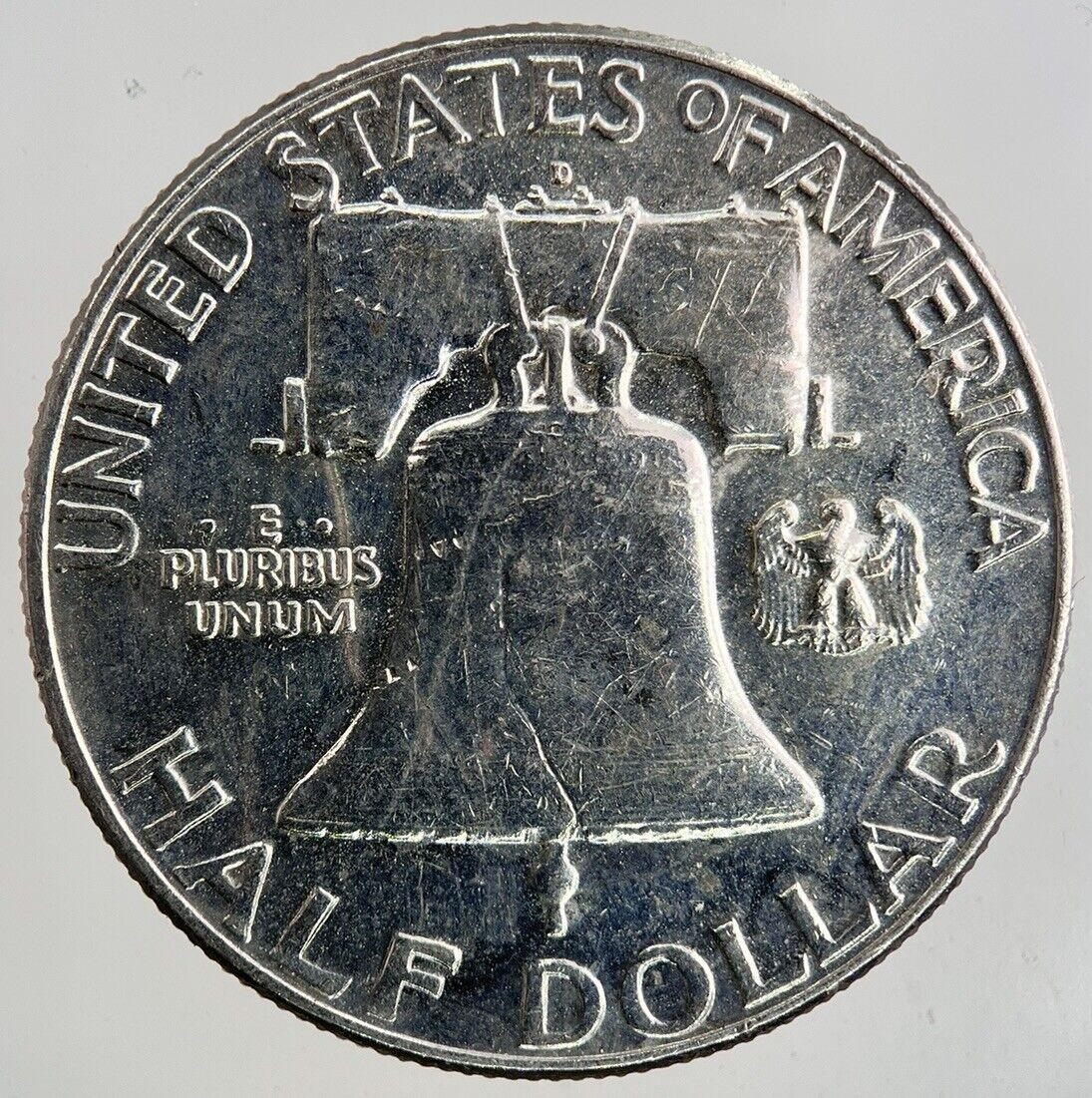 1963-D US USA Benjamin Half Dollar Silver Coin | Very High Grade
