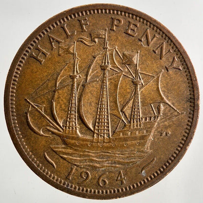 1964 Elizabeth II 2nd Half-Penny Coin | Fine Collectable Grade
