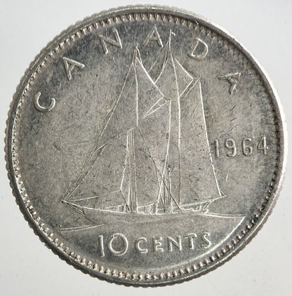 1964 Canada 10 Cents Silver Coin | Very High Grade