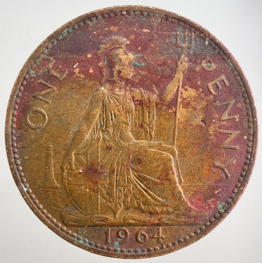 1964 Elizabeth II Penny Coin | Fine Collectable Grade | a7771