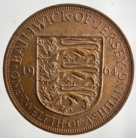 1964 Jersey 1/12 One Twelfth Of A Shilling Coin | Very High Grade
