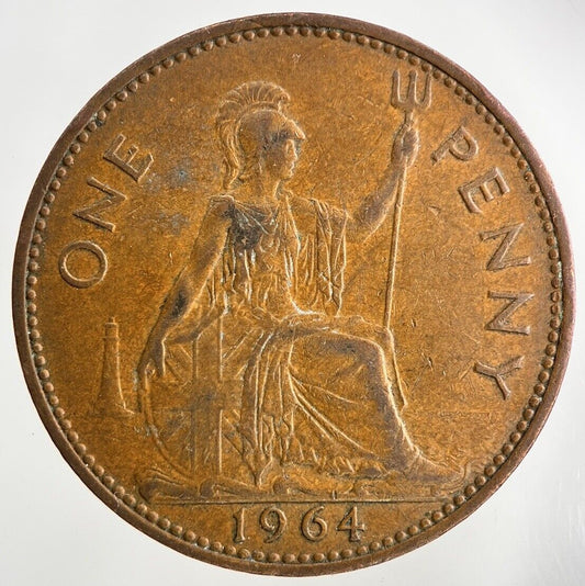 1964 Elizabeth II 2nd One Penny Coin | Fine Collectable Grade