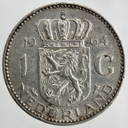 1964 Netherlands 1 Gulden Silver Coin | Very High Grade