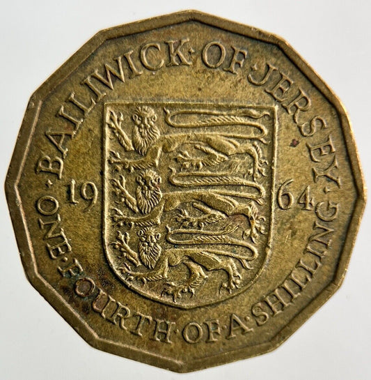 1964 Jersey One Fourth Of A Shilling 1/4th Coin | Very High Grade