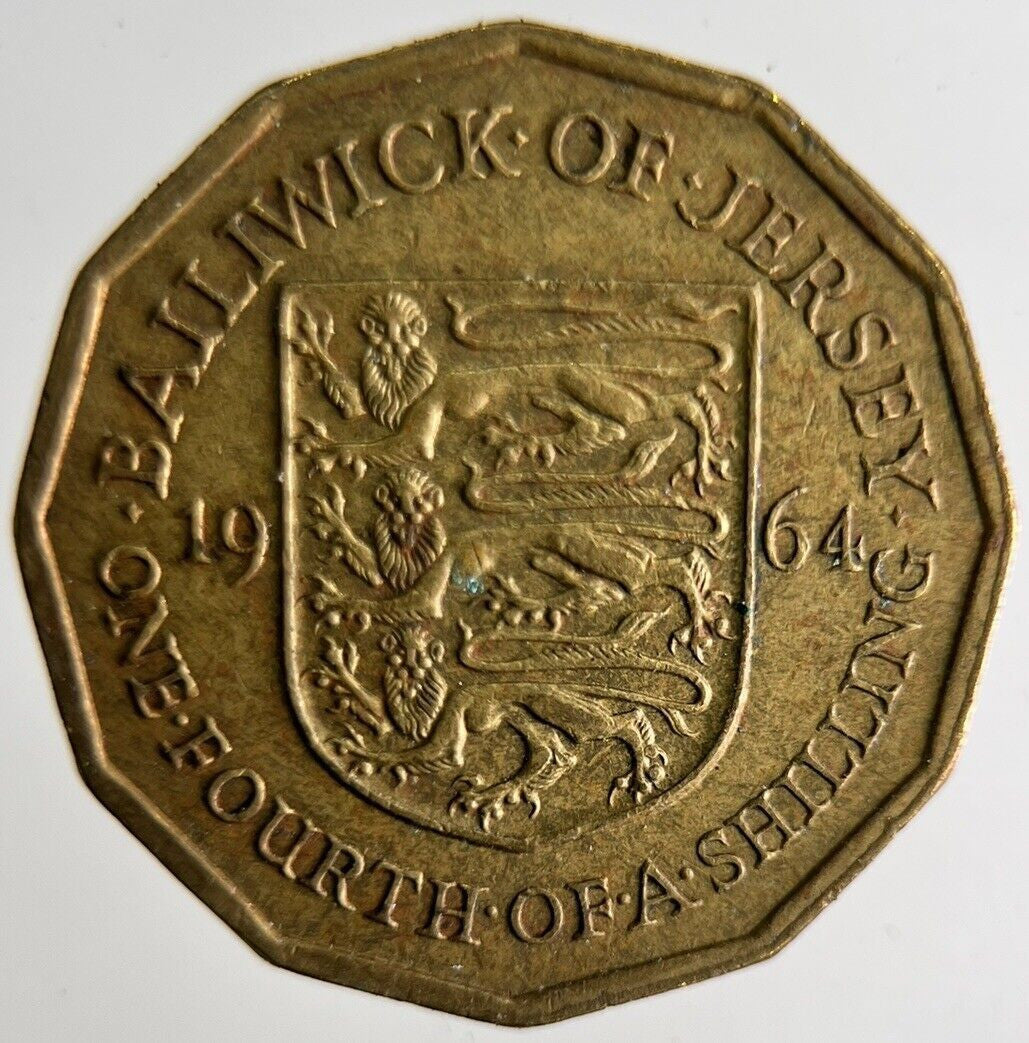 1964 Jersey 1/4th Shilling Coin | Fine Collectable Grade