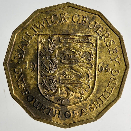 1964 Jersey 1/4th Shilling Coin | Fine Collectable Grade