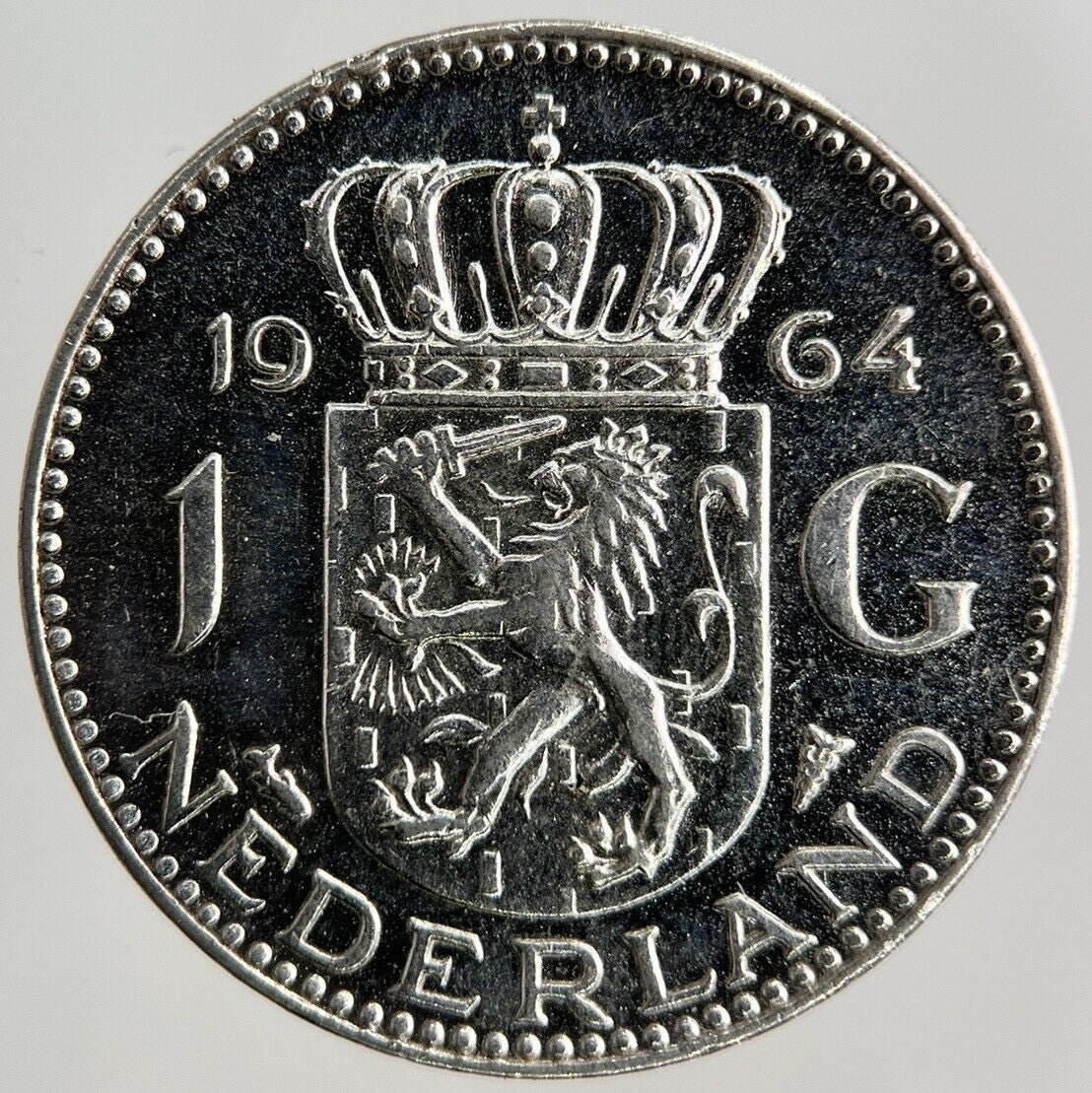 1964 Netherlands 1 Gulden Silver Coin | Fine Collectable Grade