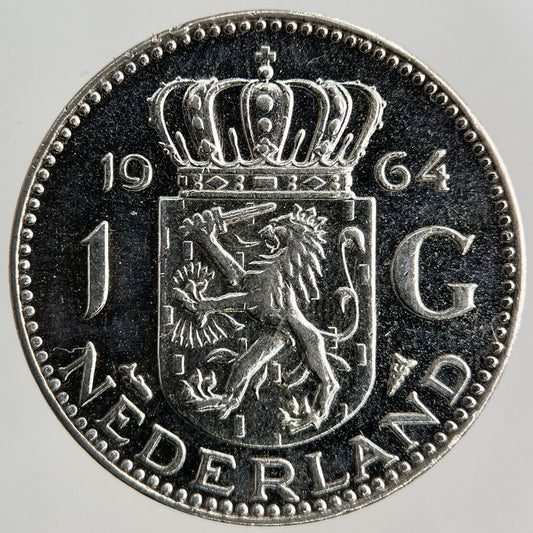1964 Netherlands 1 Gulden Silver Coin | Fine Collectable Grade