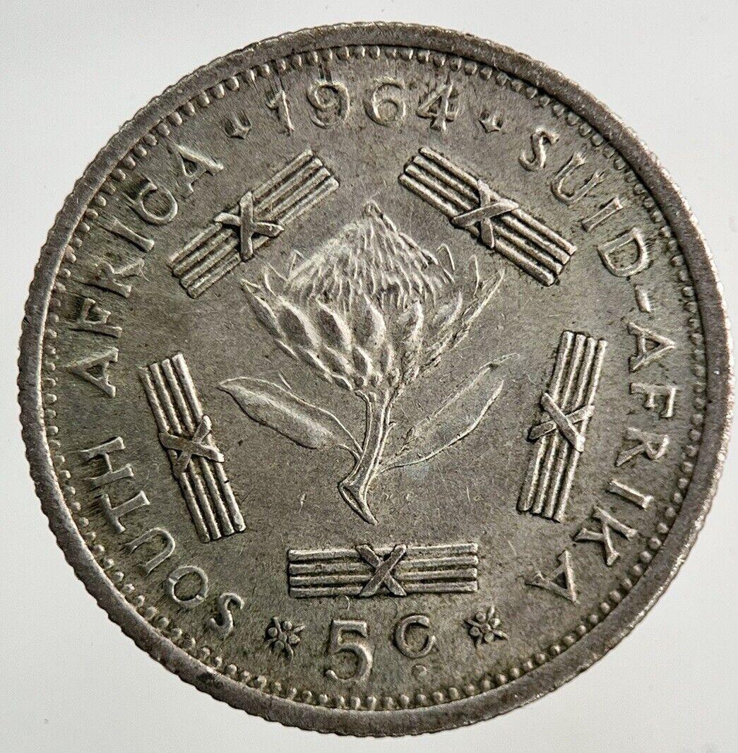1964 South Africa 5c 5 Cent Silver Coin | Very High Grade