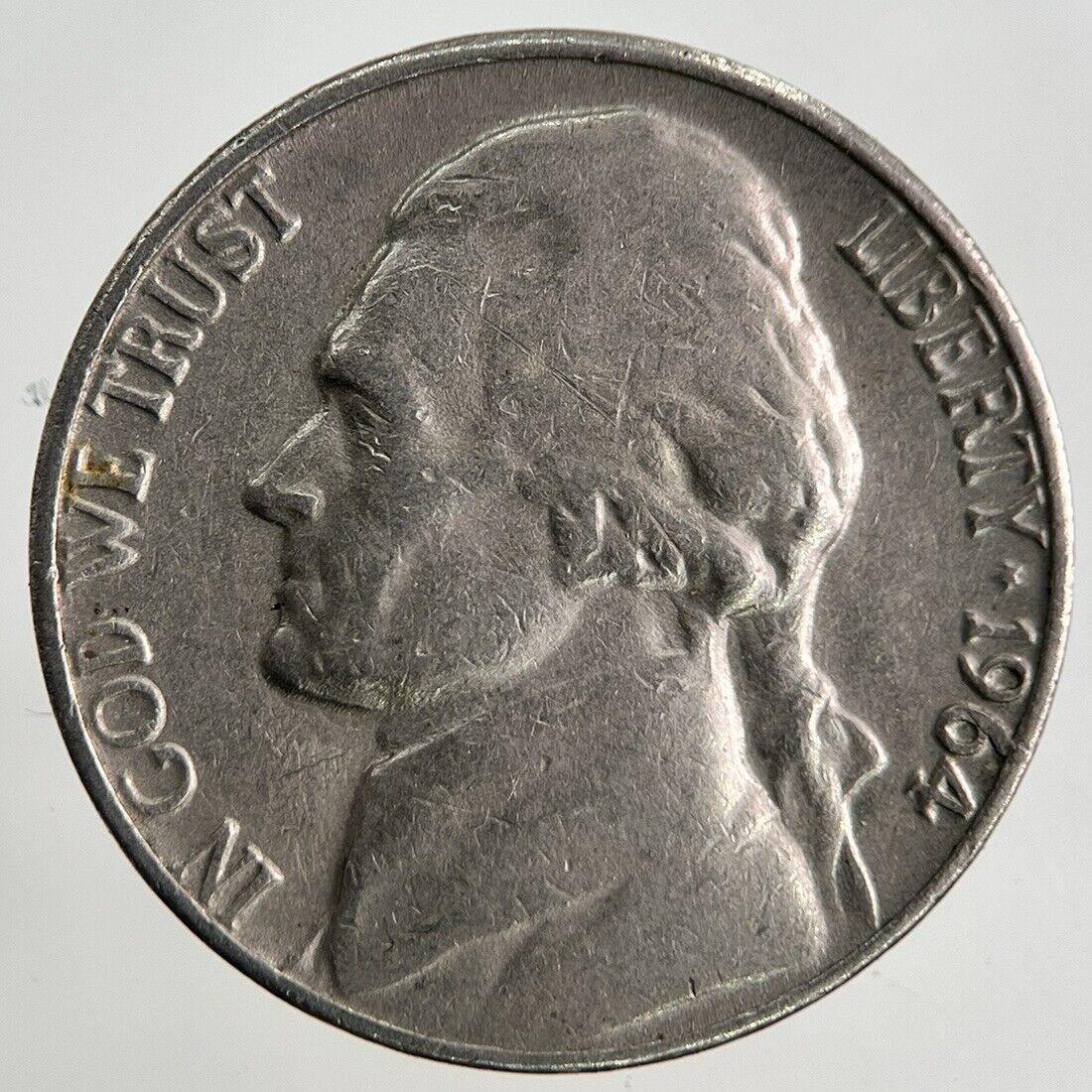 1964 US USA Jefferson Nickel 5 Cents Coin | Fine Collectable Grade