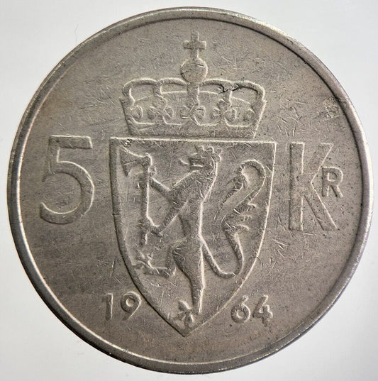 1964 Norway 5 Kroner Coin | Collectable Grade | a7012
