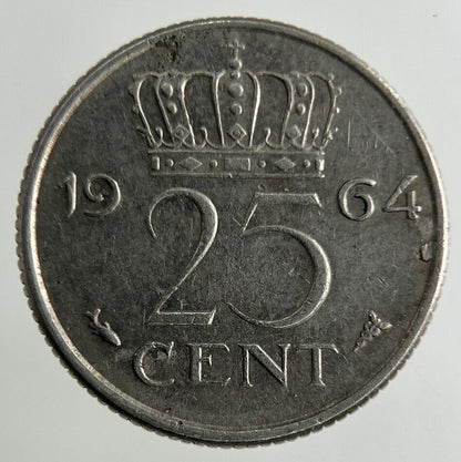 1964 Netherlands 25 Cents Coin | Fine Collectable Grade