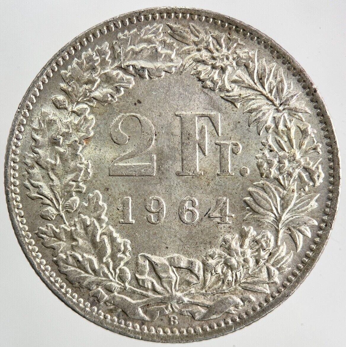 1964 Switzerland 2 Francs Silver Coin | Very High Grade