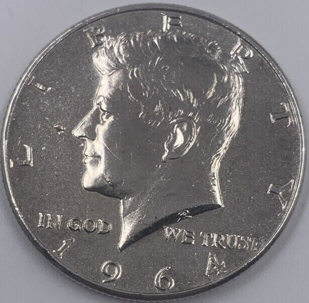 1964 US USA Kennedy Half Dollar | American Silver Coin | Very High Grade | a249