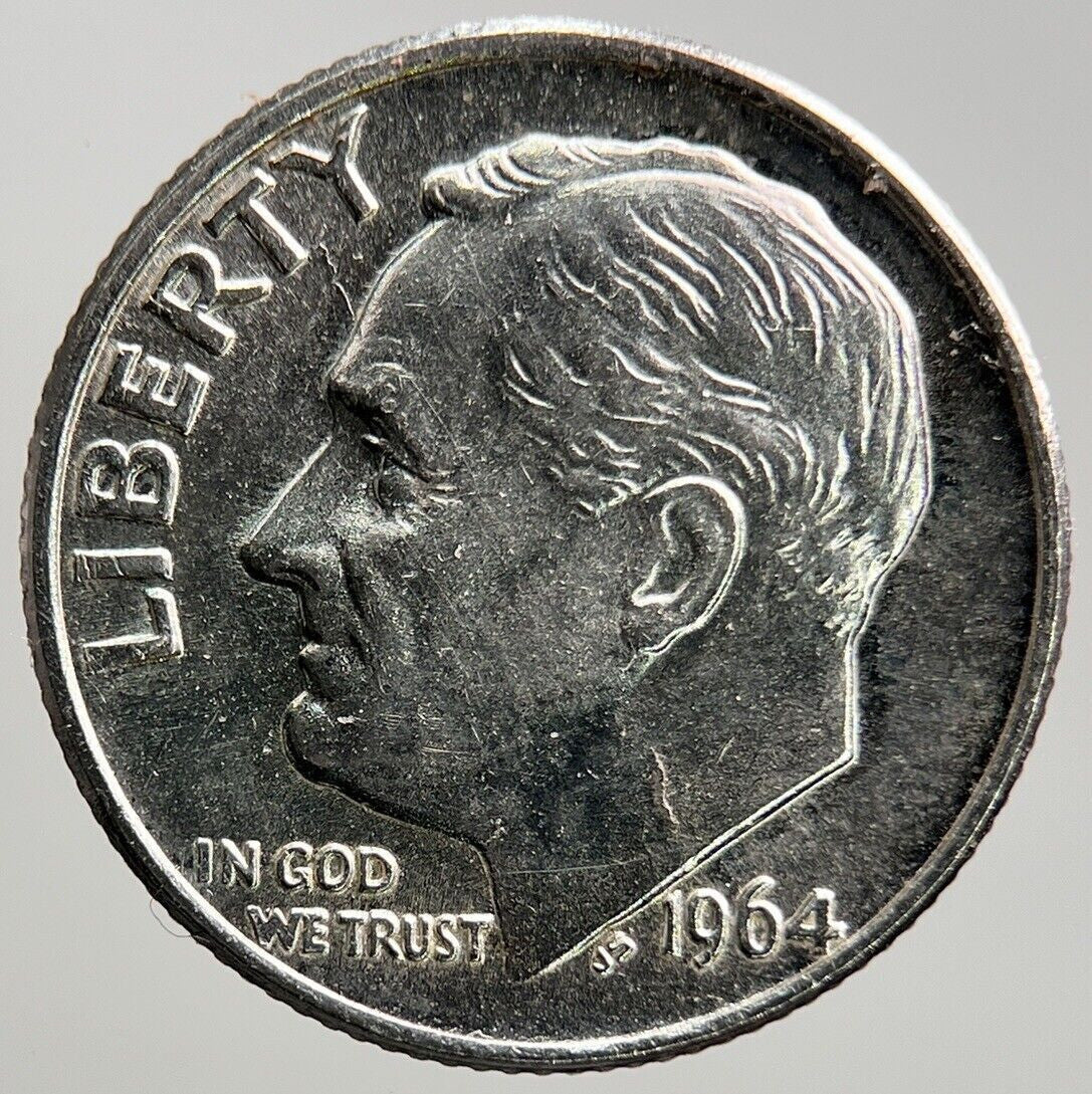 1964 US USA Roosevelt Dime Silver Coin | Very High Grade | a272