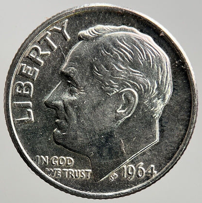 1964 US USA Roosevelt Dime Silver Coin | Very High Grade | a272