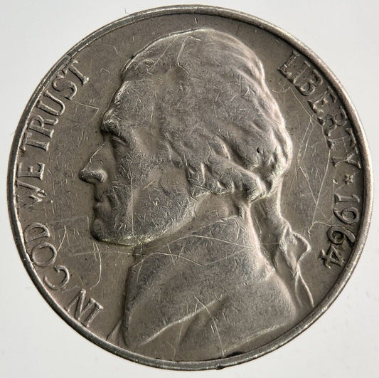 1964 US USA Jefferson Nickel V 5 Cents Coin | Fine Collectable Grade