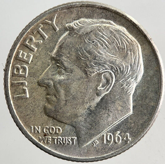 1964 US USA Roosevelt Dime Silver Coin | Very High Grade