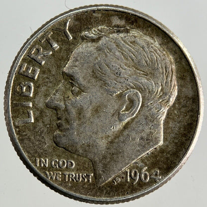 1964 US USA Roosevelt Dime Silver Coin | Very High Grade