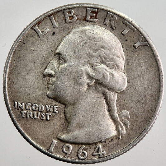 1964-D US USA Quarter Dollar Silver Coin | Fine Collectable Grade | a7935