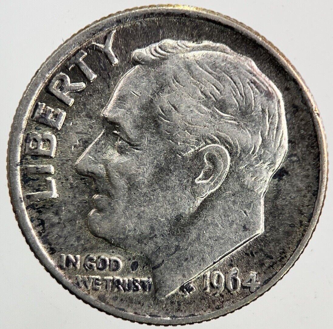 1964 US USA Roosevelt One Dime Silver Coin | Fine Collectable Grade